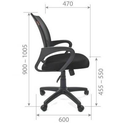 Chairman 696 Black (Ткань TW-11 черная/сетка черная) Офисное кресло