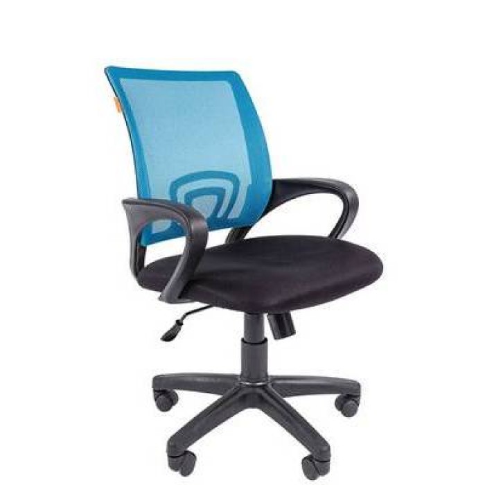 Chairman 696 Black Офисное кресло в черной TW-11 ткани, сетка голубая