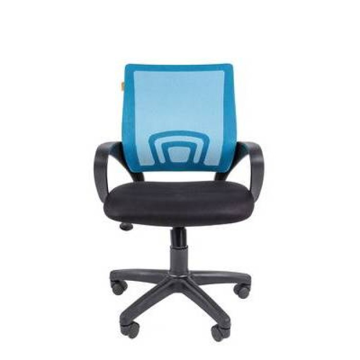 Chairman 696 Black Офисное кресло в черной TW-11 ткани, сетка голубая