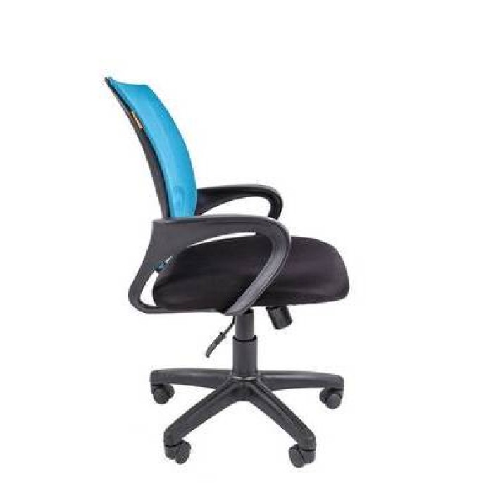 Chairman 696 Black Офисное кресло в черной TW-11 ткани, сетка голубая
