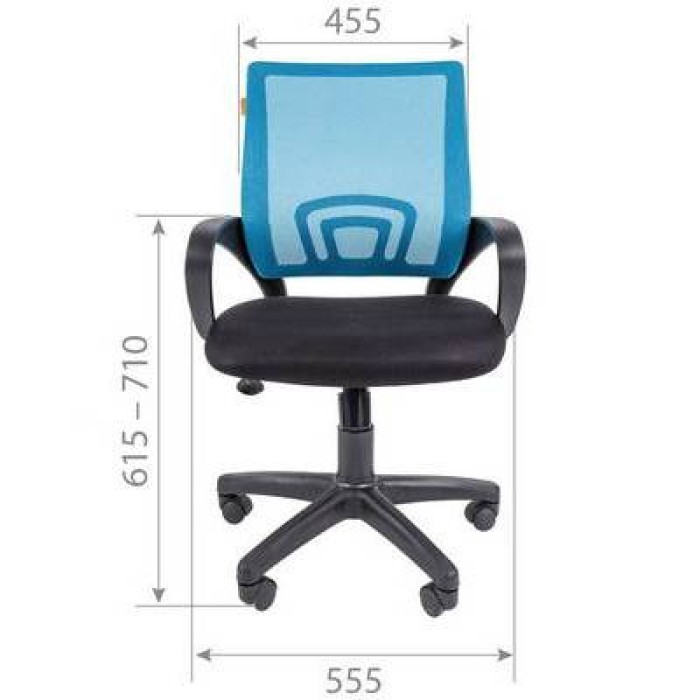 Chairman 696 Black Офисное кресло в черной TW-11 ткани, сетка голубая