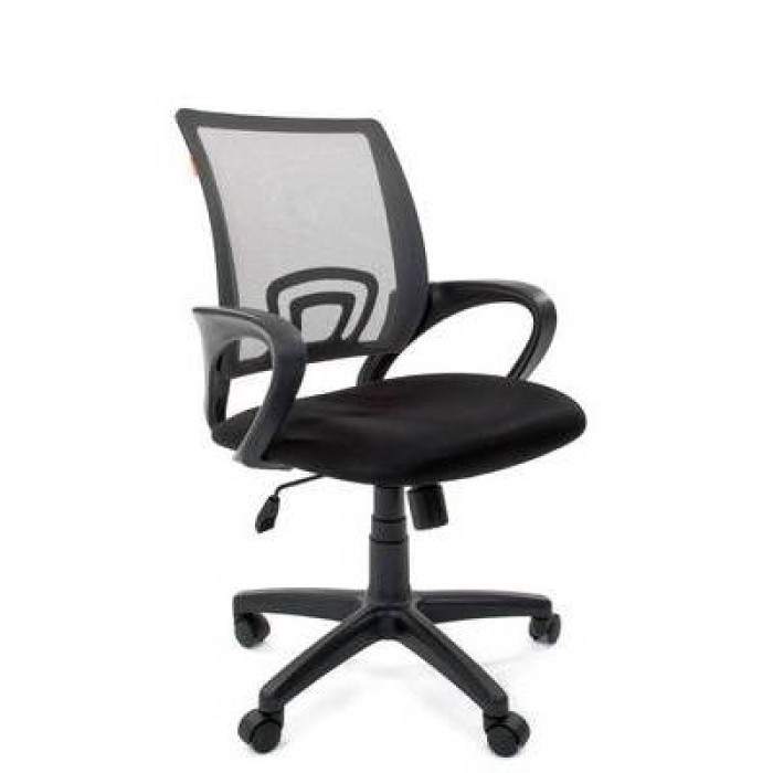 Chairman 696 Black Офисное кресло в черной TW-11 ткани, сетка серая