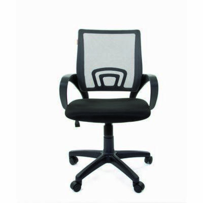 Chairman 696 Black Офисное кресло в черной TW-11 ткани, сетка серая