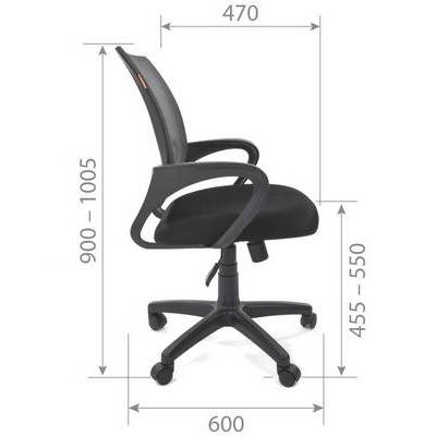 Chairman 696 Black (Ткань TW-11 черная/сетка серая) Офисное кресло