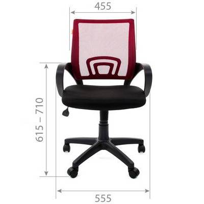 Chairman 696 Black (Ткань TW-11 черная/сетка красная) Офисное кресло