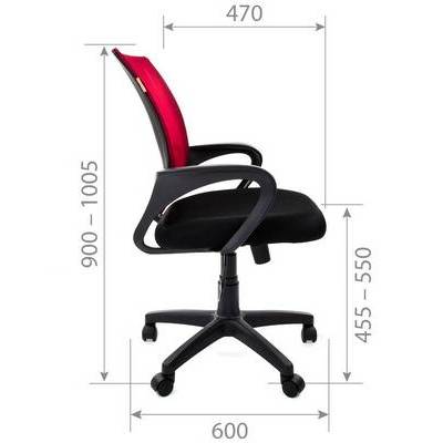 Chairman 696 Black (Ткань TW-11 черная/сетка красная) Офисное кресло