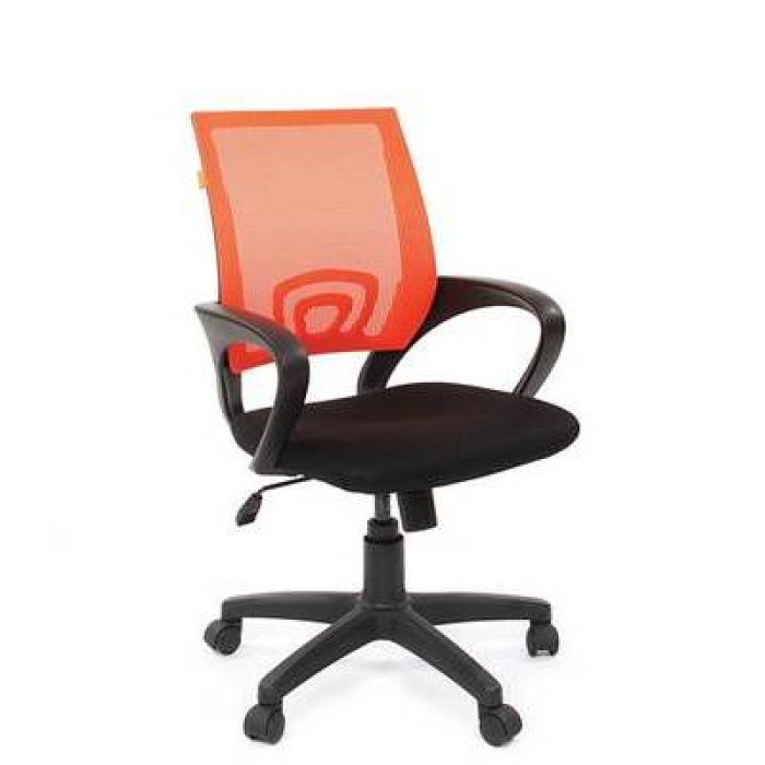 Chairman 696 Black Офисное кресло в черной TW-11 ткани, сетка оранжевая