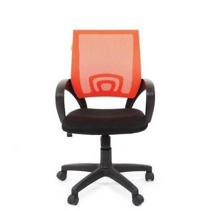 Chairman 696 Black Офисное кресло в черной TW-11 ткани, сетка оранжевая