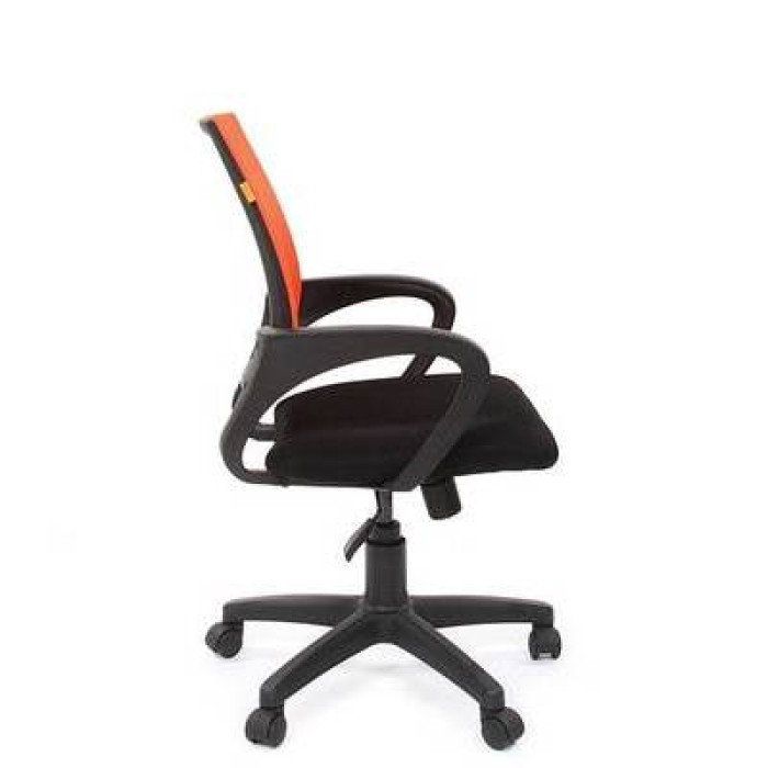 Chairman 696 Black Офисное кресло в черной TW-11 ткани, сетка оранжевая