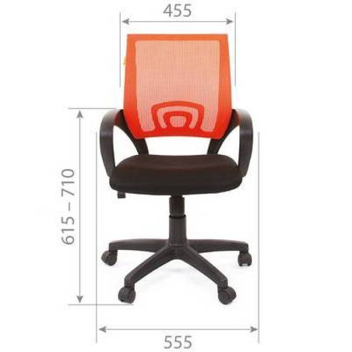 Chairman 696 Black Офисное кресло в черной TW-11 ткани, сетка оранжевая