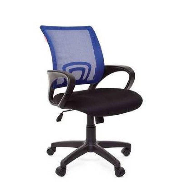 Chairman 696 Black Офисное кресло в черной TW-11 ткани, сетка синяя