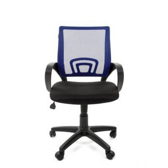 Chairman 696 Black Офисное кресло в черной TW-11 ткани, сетка синяя