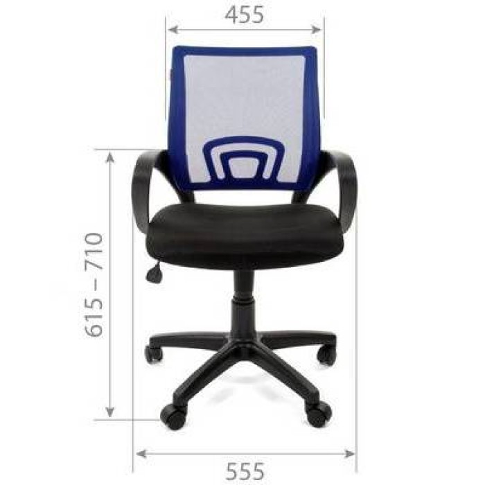 Chairman 696 Black Офисное кресло в черной TW-11 ткани, сетка синяя