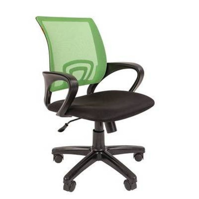 Chairman 696 Black Офисное кресло в черной TW-11 ткани, сетка зеленая