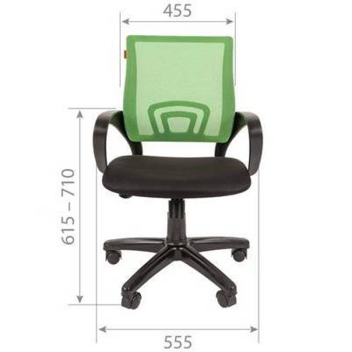 Chairman 696 Black Офисное кресло в черной TW-11 ткани, сетка зеленая