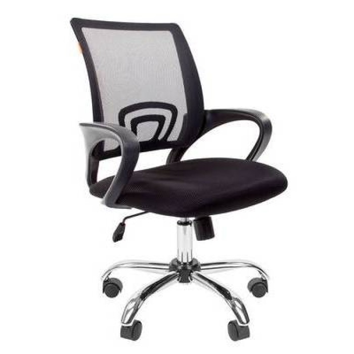 Chairman 696 Chrome Офисное кресло в черной TW-11 ткани, сетка черная