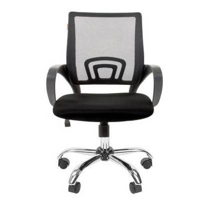 Chairman 696 Chrome Офисное кресло в черной TW-11 ткани, сетка черная