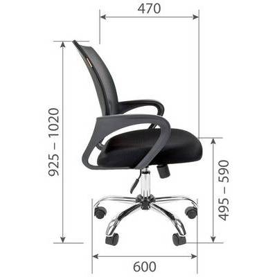 Chairman 696 Chrome (Ткань TW-11 черная/сетка черная) Офисное кресло