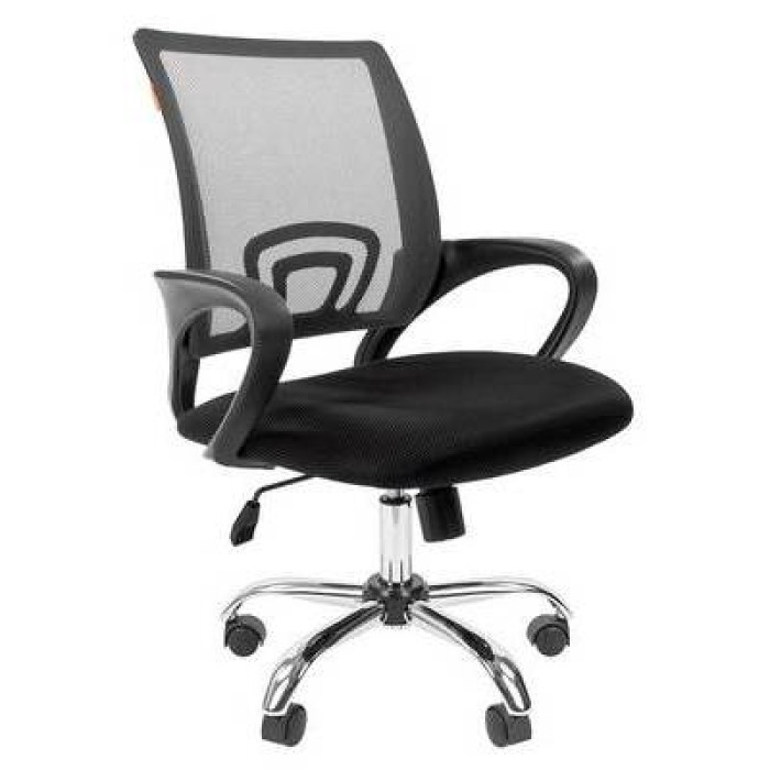 Chairman 696 Chrome Офисное кресло в черной TW-11 ткани, сетка серая