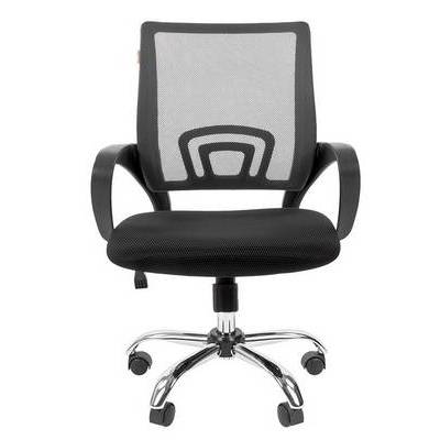 Chairman 696 Chrome (Ткань TW-11 черная/сетка серая) Офисное кресло