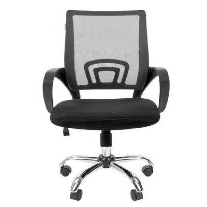 Chairman 696 Chrome Офисное кресло в черной TW-11 ткани, сетка серая