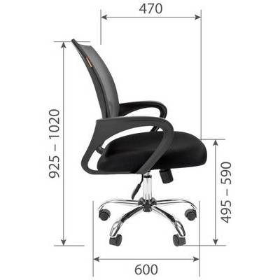 Chairman 696 Chrome (Ткань TW-11 черная/сетка серая) Офисное кресло