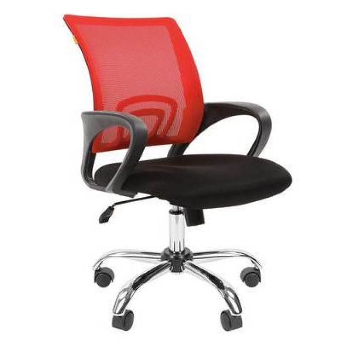 Chairman 696 Chrome Офисное кресло в черной TW-11 ткани, сетка красная