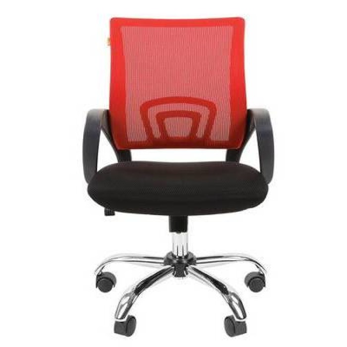 Chairman 696 Chrome Офисное кресло в черной TW-11 ткани, сетка красная