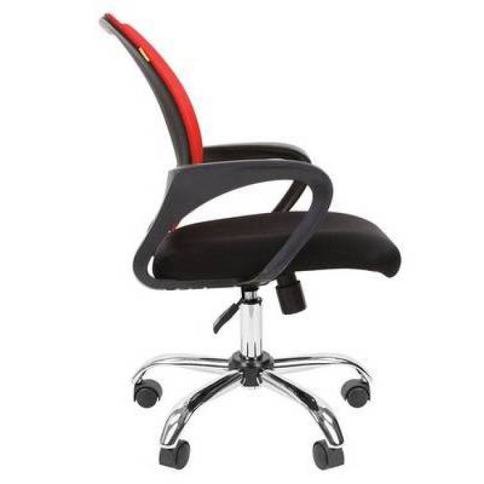 Chairman 696 Chrome Офисное кресло в черной TW-11 ткани, сетка красная