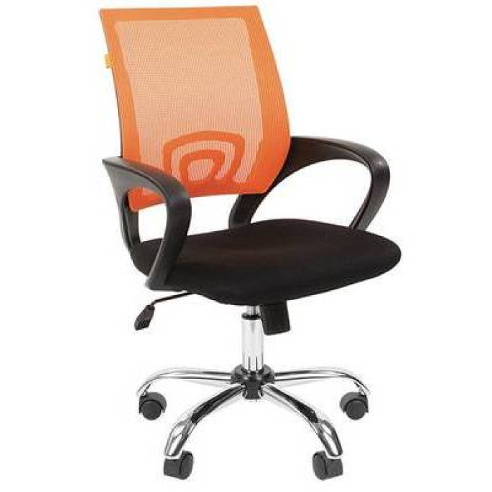 Chairman 696 Chrome Офисное кресло в черной TW-11 ткани, сетка оранжевая