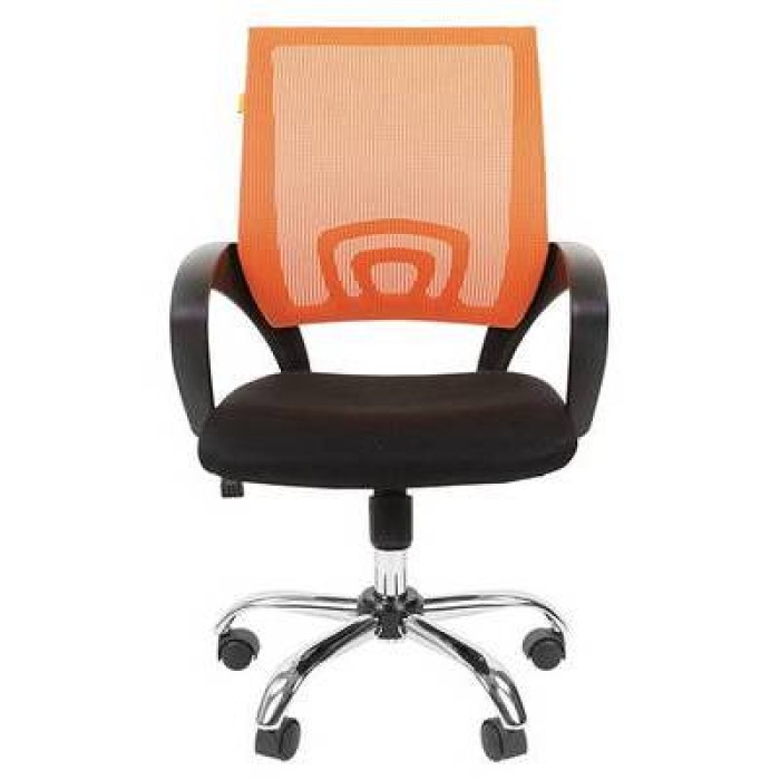 Chairman 696 Chrome Офисное кресло в черной TW-11 ткани, сетка оранжевая