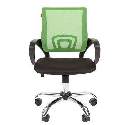 Chairman 696 Chrome (Ткань TW-11 черная/сетка зеленая) Офисное кресло