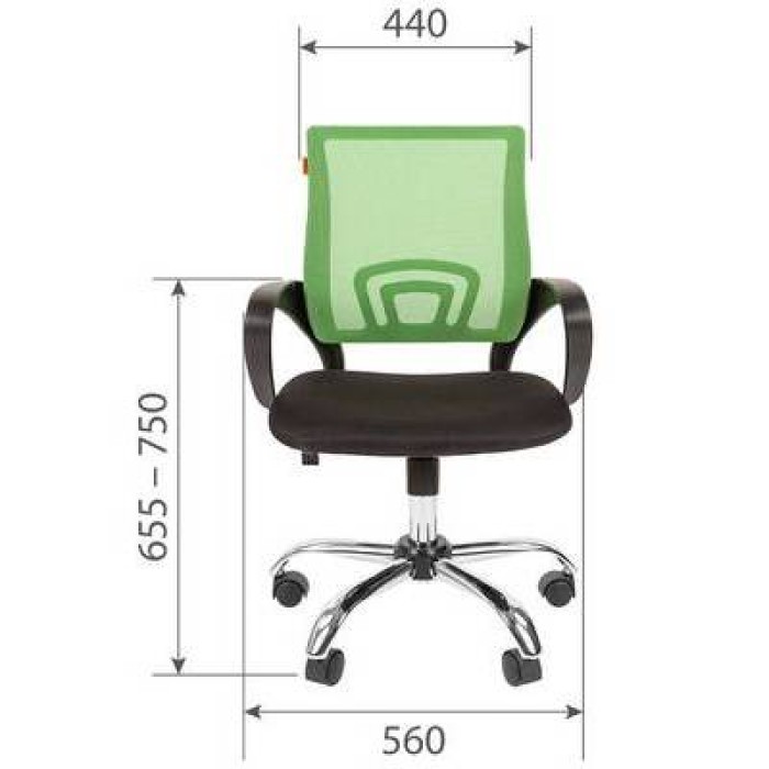 Chairman 696 Chrome Офисное кресло в черной TW-11 ткани, сетка зеленая