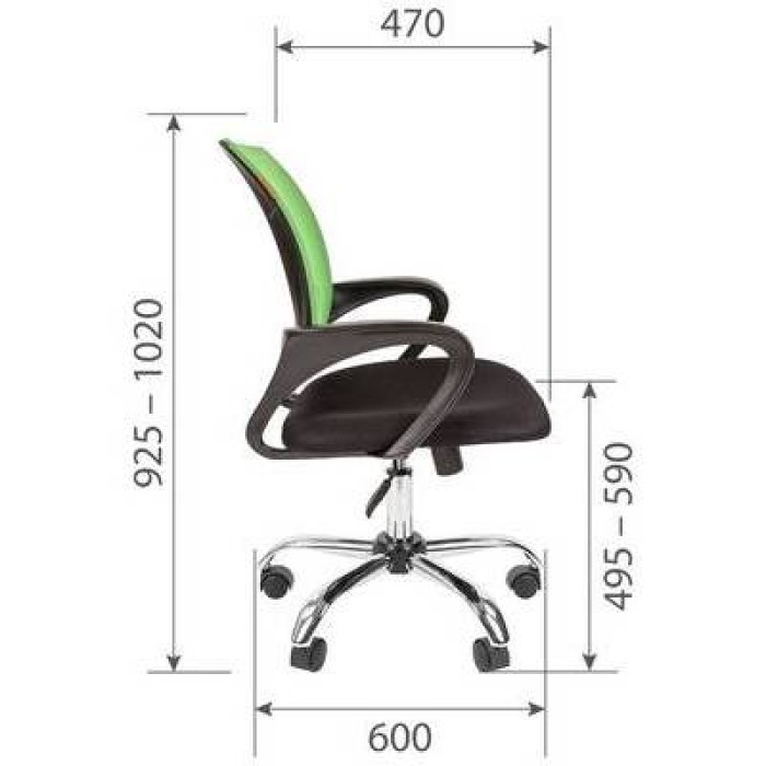 Chairman 696 Chrome Офисное кресло в черной TW-11 ткани, сетка зеленая