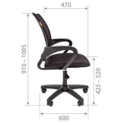 Chairman 696 LT (Ткань черная/сетка черная) Офисное кресло