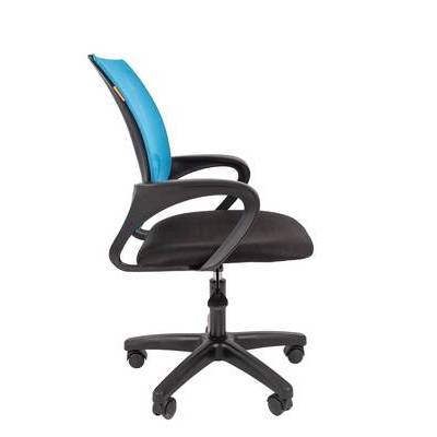 Chairman 696 LT (Ткань черная/сетка голубая) Офисное кресло