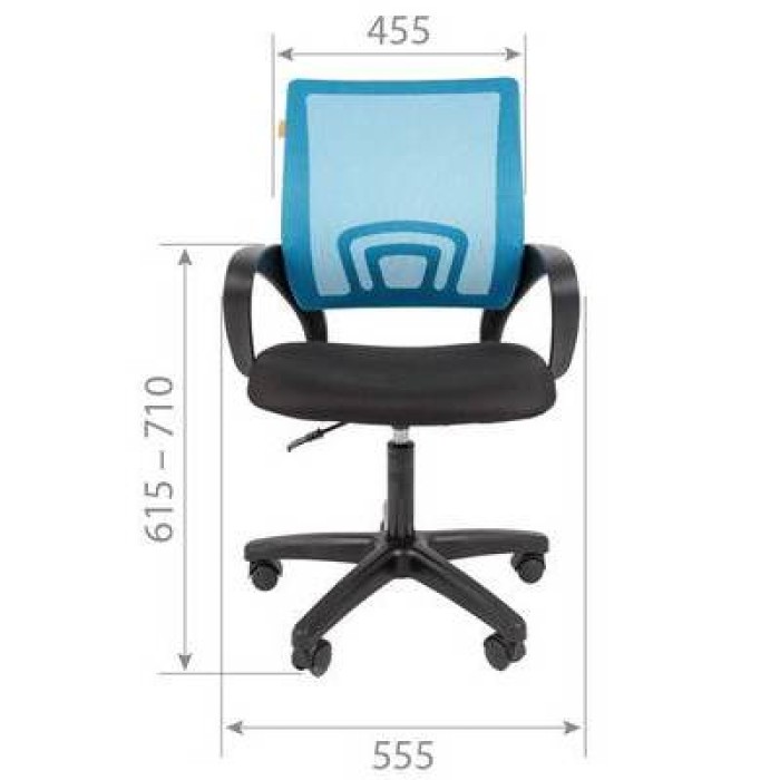 Chairman 696 LT Офисное кресло, черная ткань, сетка голубая