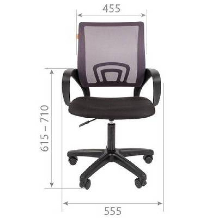 Chairman 696 LT Офисное кресло, черная ткань, сетка серая