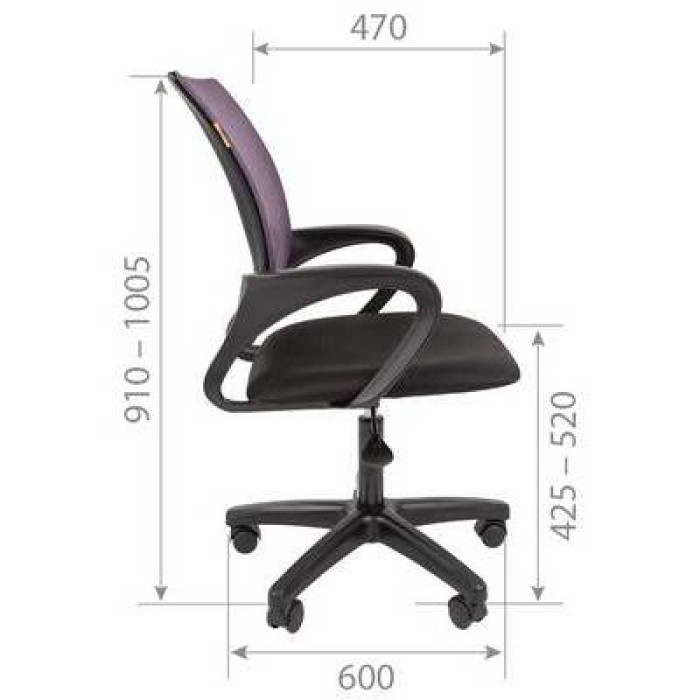 Chairman 696 LT Офисное кресло, черная ткань, сетка серая