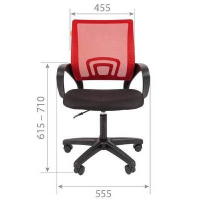 Chairman 696 LT Офисное кресло, черная ткань, сетка красная