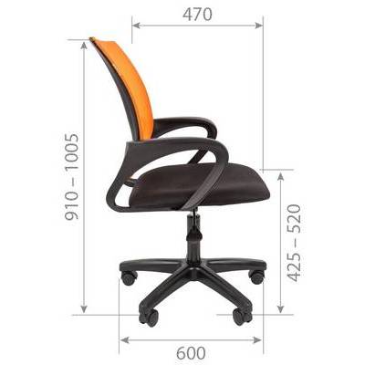 Chairman 696 LT (Ткань черная/сетка оранжевая) Офисное кресло