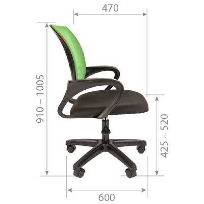 Chairman 696 LT Офисное кресло, черная ткань, сетка зеленая