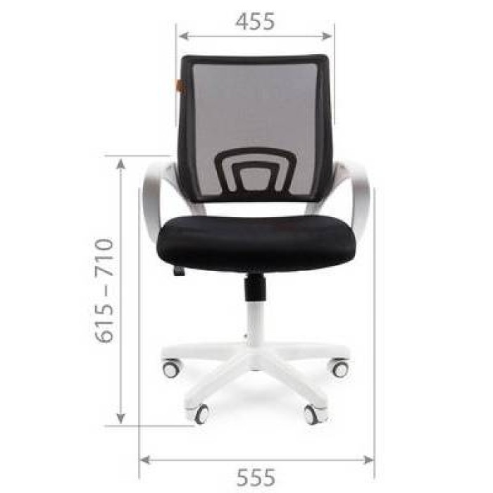 Chairman 696 White Офисное кресло в черной TW-11 ткани, сетка черная