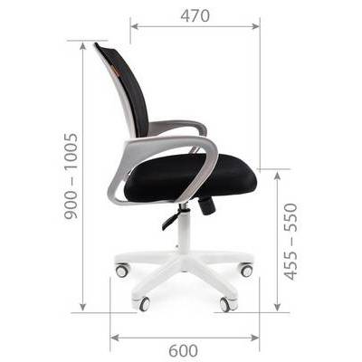 Chairman 696 White (Ткань TW-11 черная/сетка черная) Офисное кресло