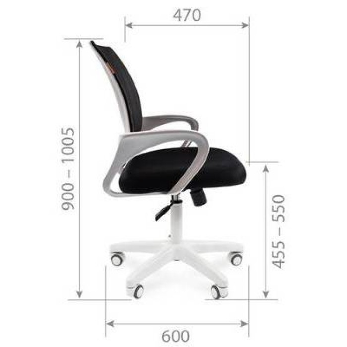 Chairman 696 White Офисное кресло в черной TW-11 ткани, сетка черная