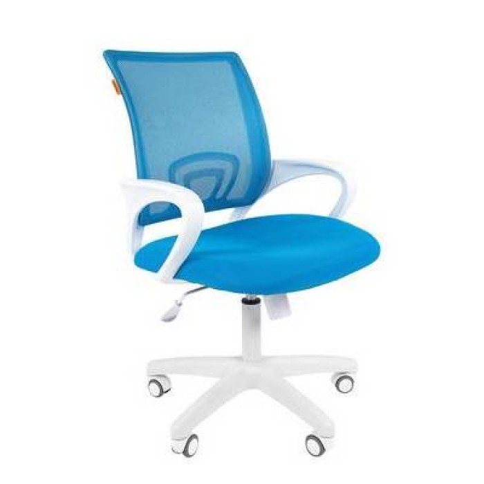 Chairman 696 White Офисное кресло в синей TW-10 ткани с голубой сеткой