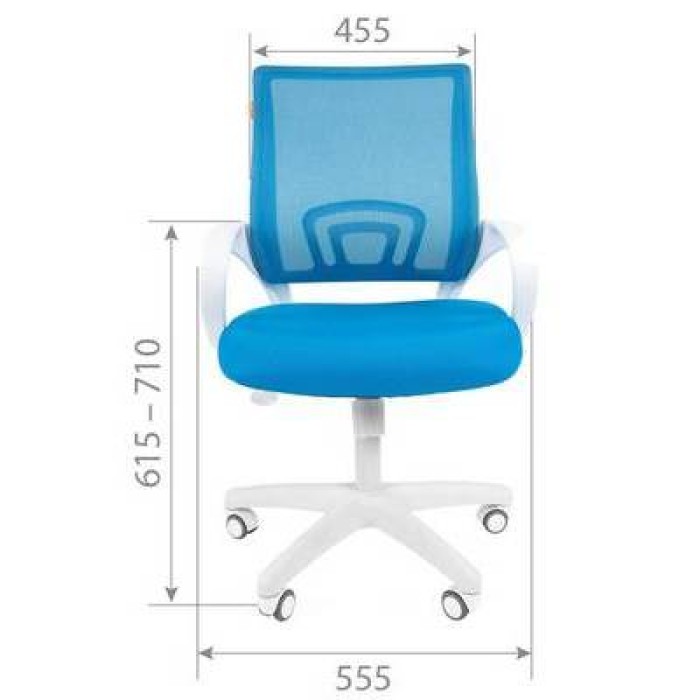 Chairman 696 White Офисное кресло в синей TW-10 ткани с голубой сеткой