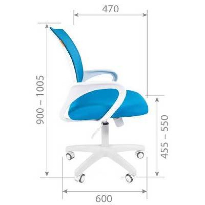Chairman 696 White Офисное кресло в синей TW-10 ткани с голубой сеткой