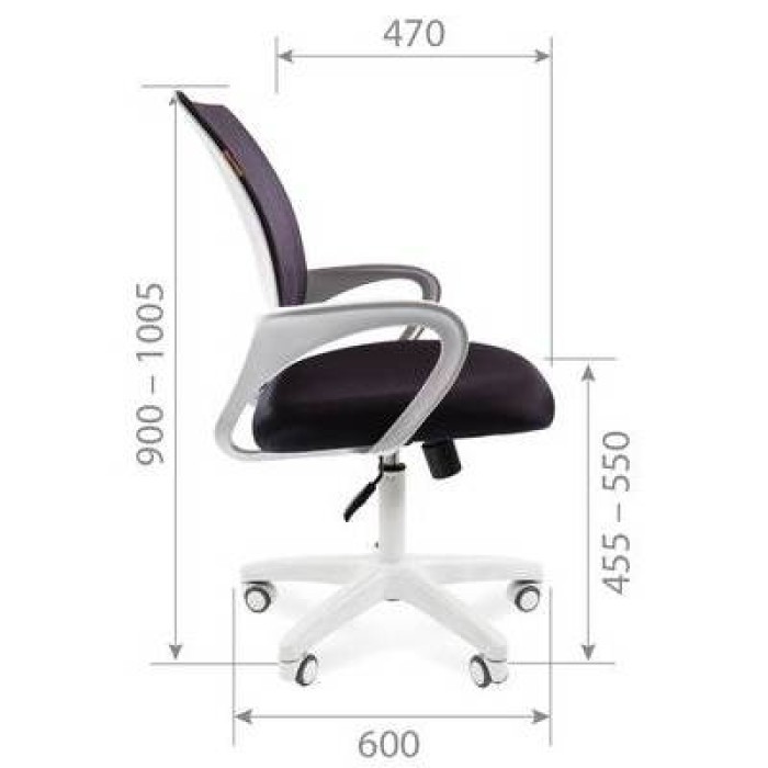 Chairman 696 White Офисное кресло в серой TW-12 ткани, сетка серая