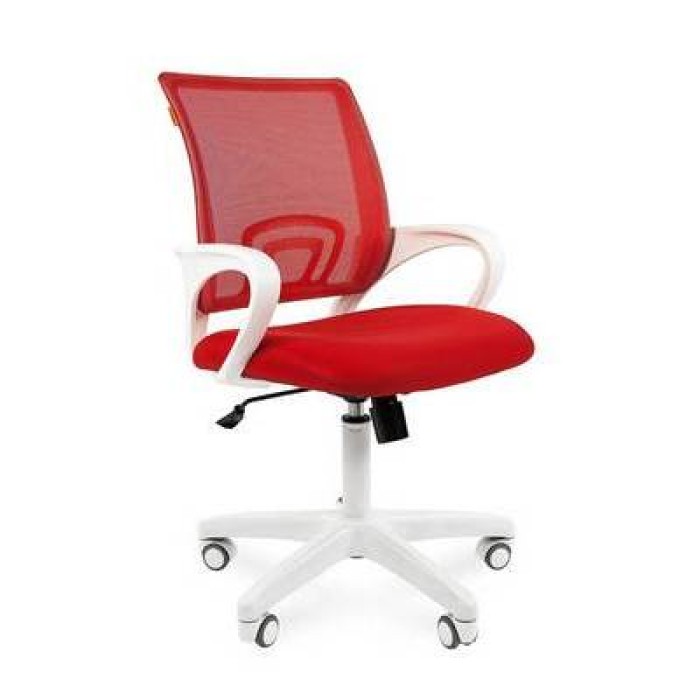 Chairman 696 White Офисное кресло в красной TW-19 ткани с красной сеткой